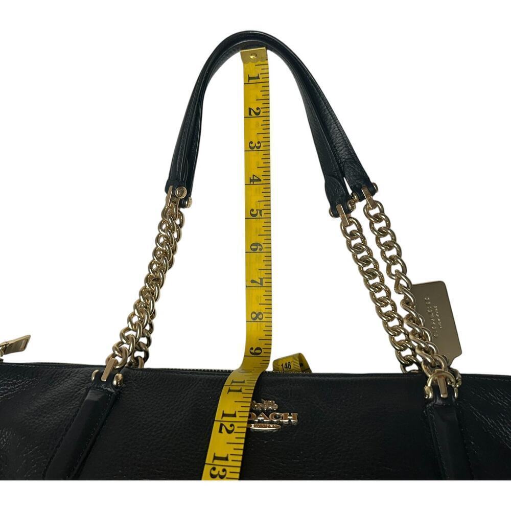 Coach Ava Leather Chain Tote Bag in Black with Gold Hardware - Picture 14 of 16